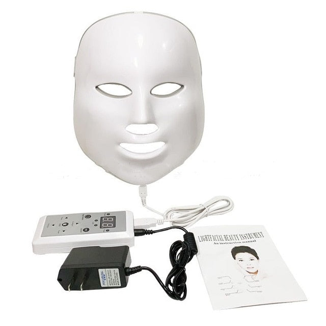 7 Colors Led Mask Skin Rejuvenation Photon Light Therapy Anti Aging Face Mask Korean Beauty Machine Whitening Neck Skincare Tool