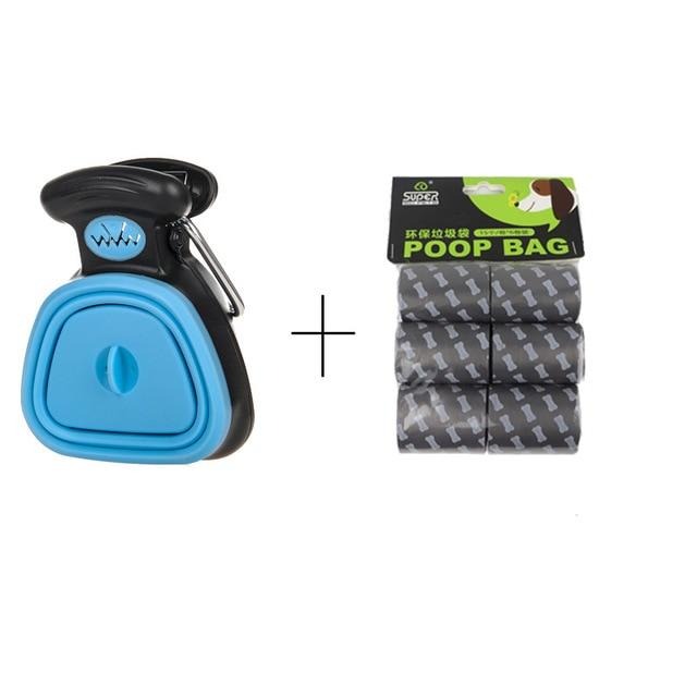 Dog Pet Travel Foldable Pooper Scooper With 1 Roll Decomposable Bags Poop Scoop Clean Pick Up Excreta Cleaner